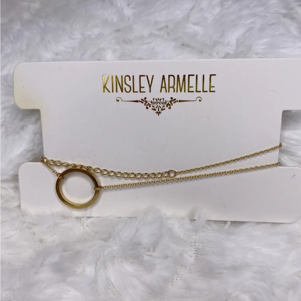 Kinsley Armelle Goddess Collection Honey Necklace Gold Tone 14”